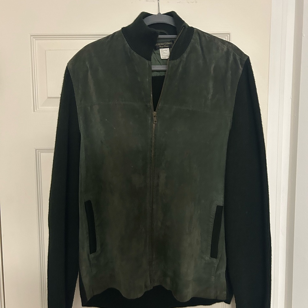Giorgio Cosani Green Suede and Knit Jacket Size Large